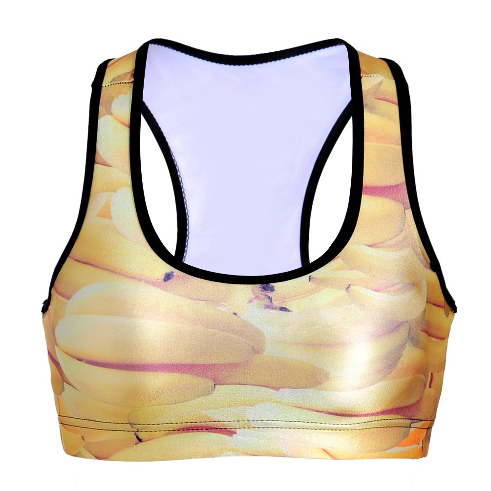 Sister Amy Women's Aerobics Gym Dance Yoga Vest Printed Sports Bra Top Vest