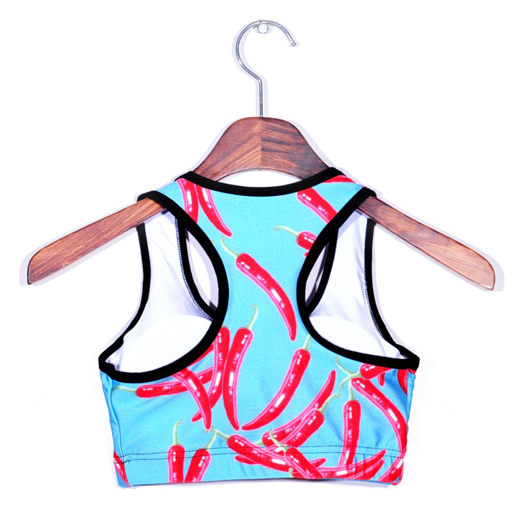 Sister Amy Women's Aerobics Gym Dance Yoga Vest Printed Sports Bra Top Vest