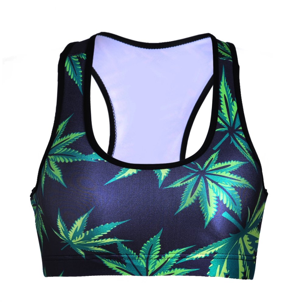 Sister Amy Women's Aerobics Gym Dance Yoga Vest Printed Sports Bra Top Vest