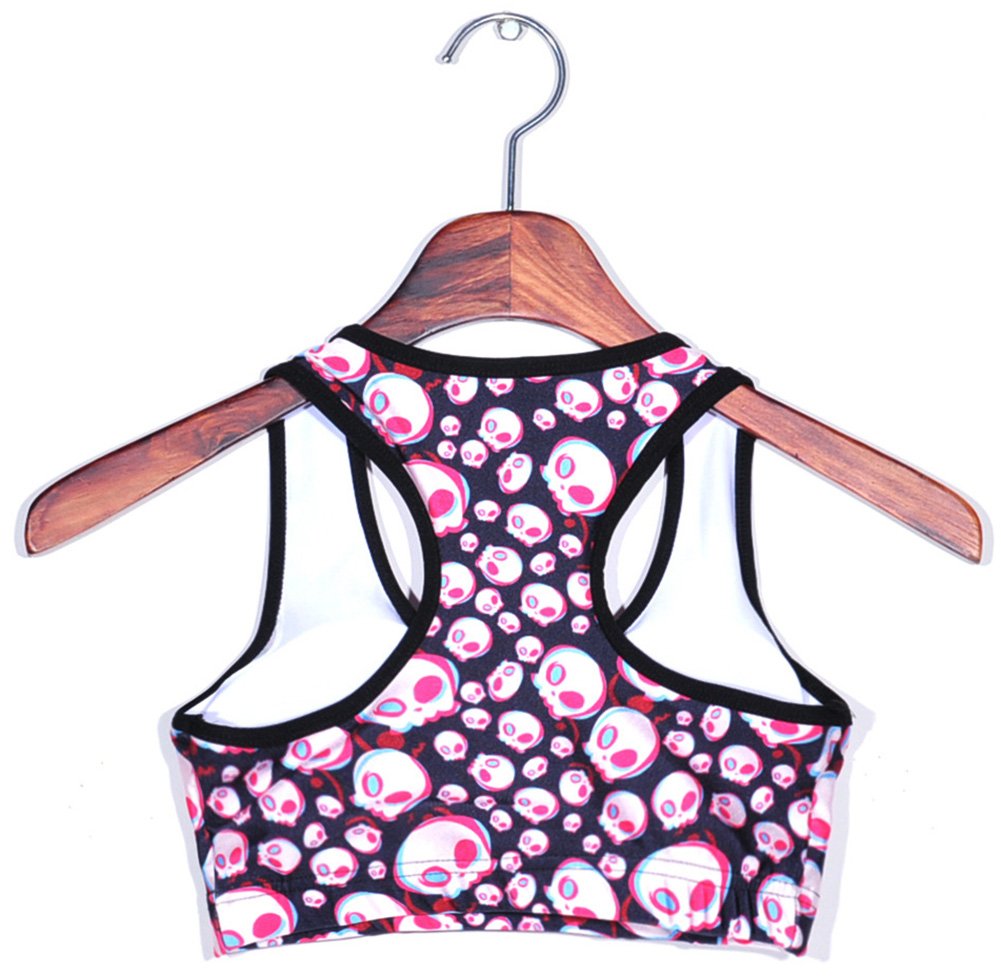 Sister Amy Women's Aerobics Gym Dance Yoga Vest Printed Sports Bra Top Vest