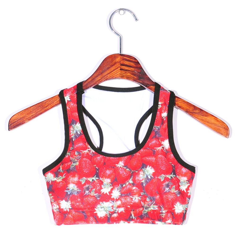 Sister Amy Women's Aerobics Gym Dance Yoga Vest Printed Sports Bra Top Vest