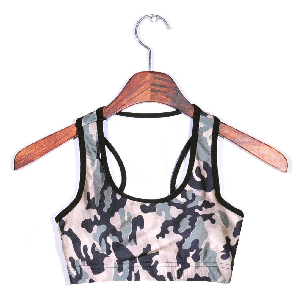 Sister Amy Women's Aerobics Gym Dance Yoga Vest Printed Sports Bra Top Vest