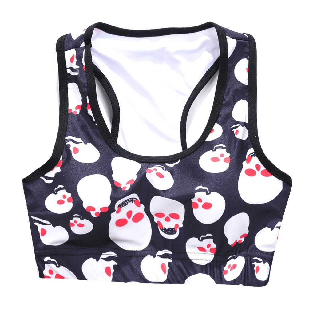 Sister Amy Women's Aerobics Gym Dance Yoga Vest Printed Sports Bra Top Vest