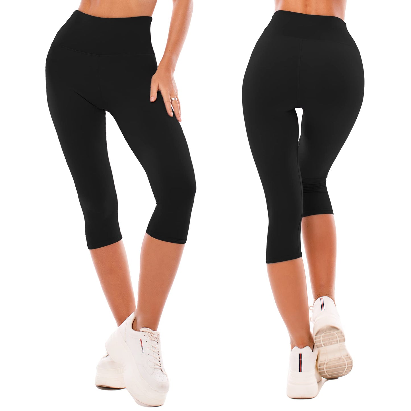 SINOPHANT High Waisted Leggings for Women - Full Length Capri Buttery Soft Yoga Pants for Workout Athletic