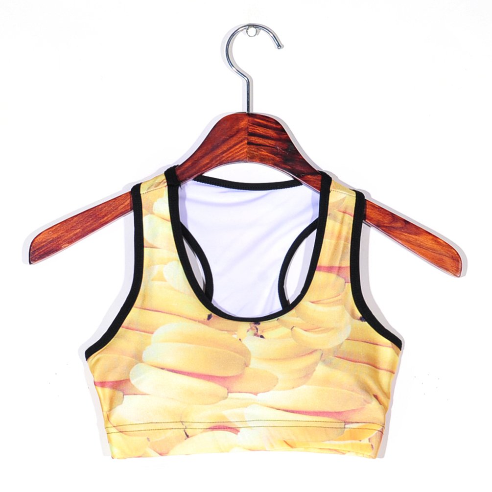 Sister Amy Women's Aerobics Gym Dance Yoga Vest Printed Sports Bra Top Vest