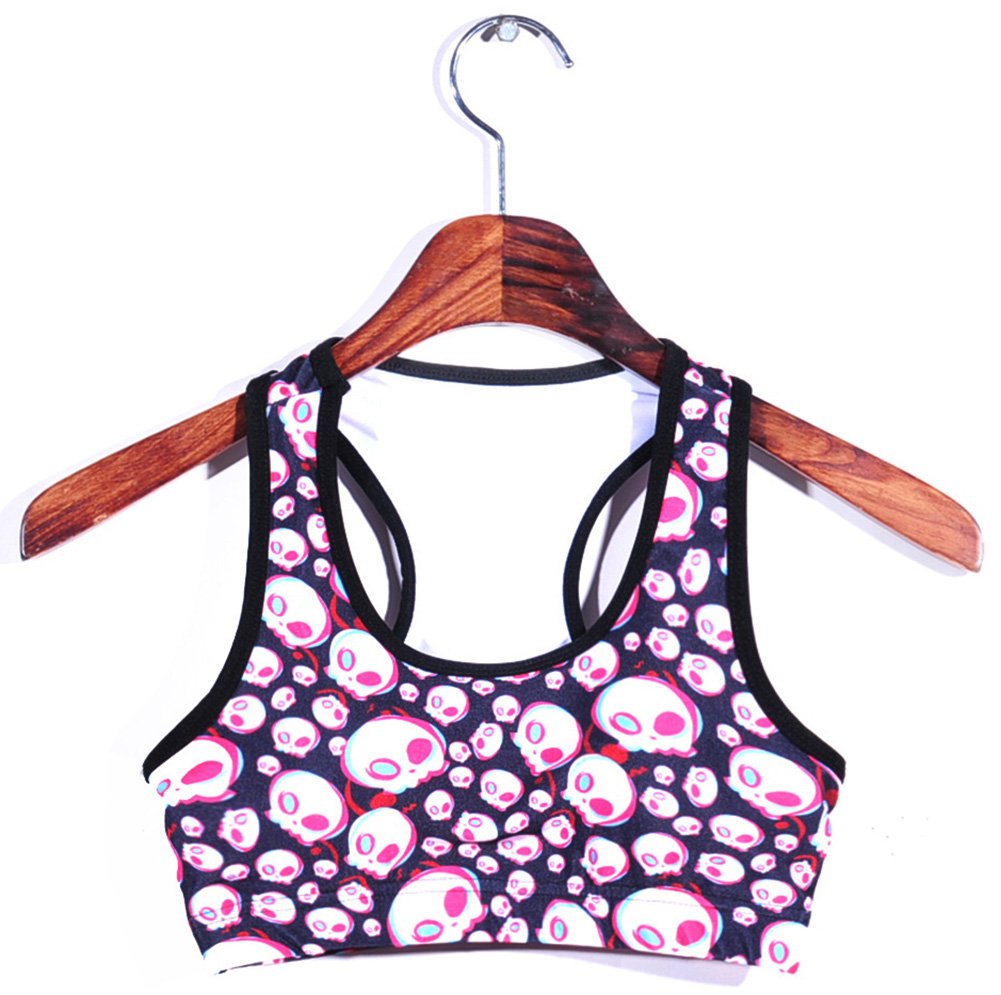 Sister Amy Women's Aerobics Gym Dance Yoga Vest Printed Sports Bra Top Vest