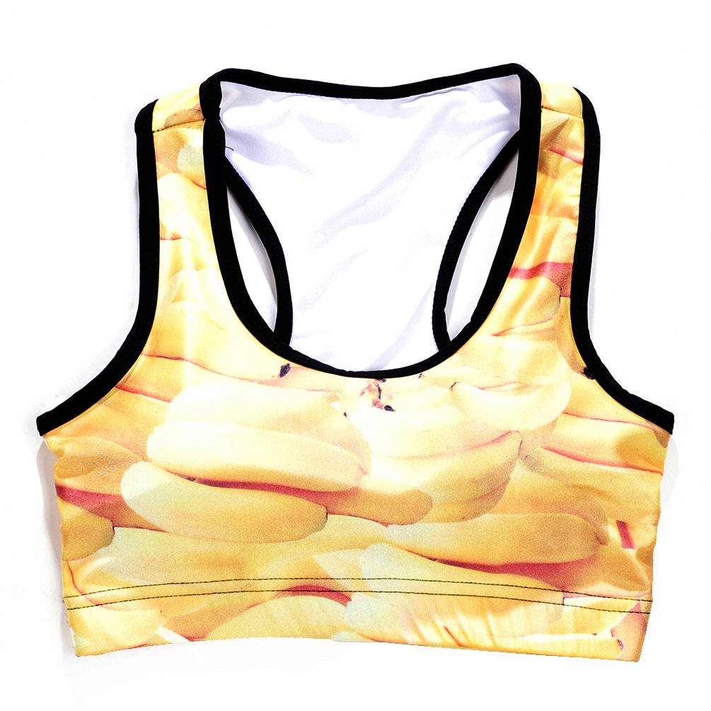 Sister Amy Women's Aerobics Gym Dance Yoga Vest Printed Sports Bra Top Vest