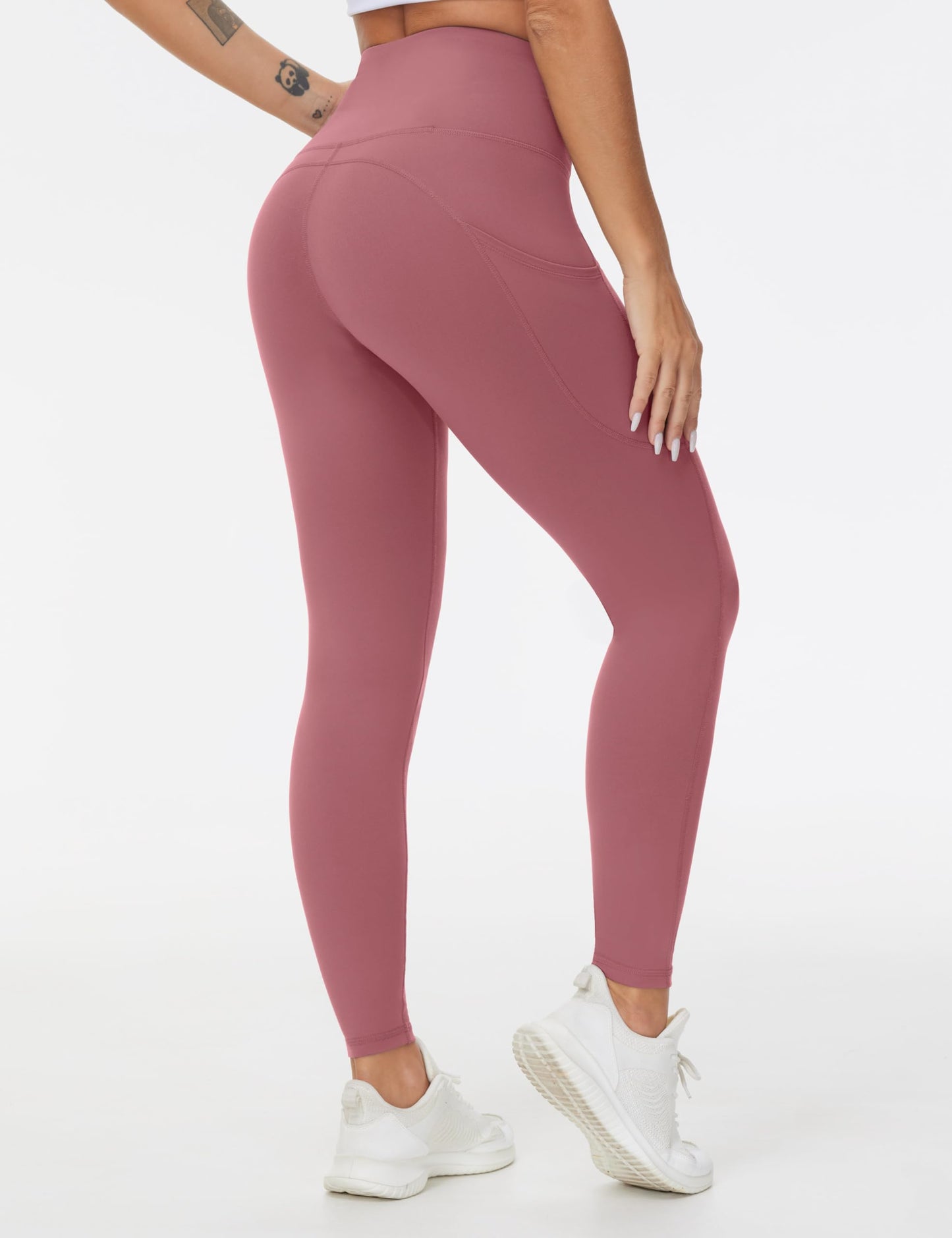 THE GYM PEOPLE Thick High Waist Yoga Pants with Pockets, Tummy Control Workout Running Yoga Leggings for Women