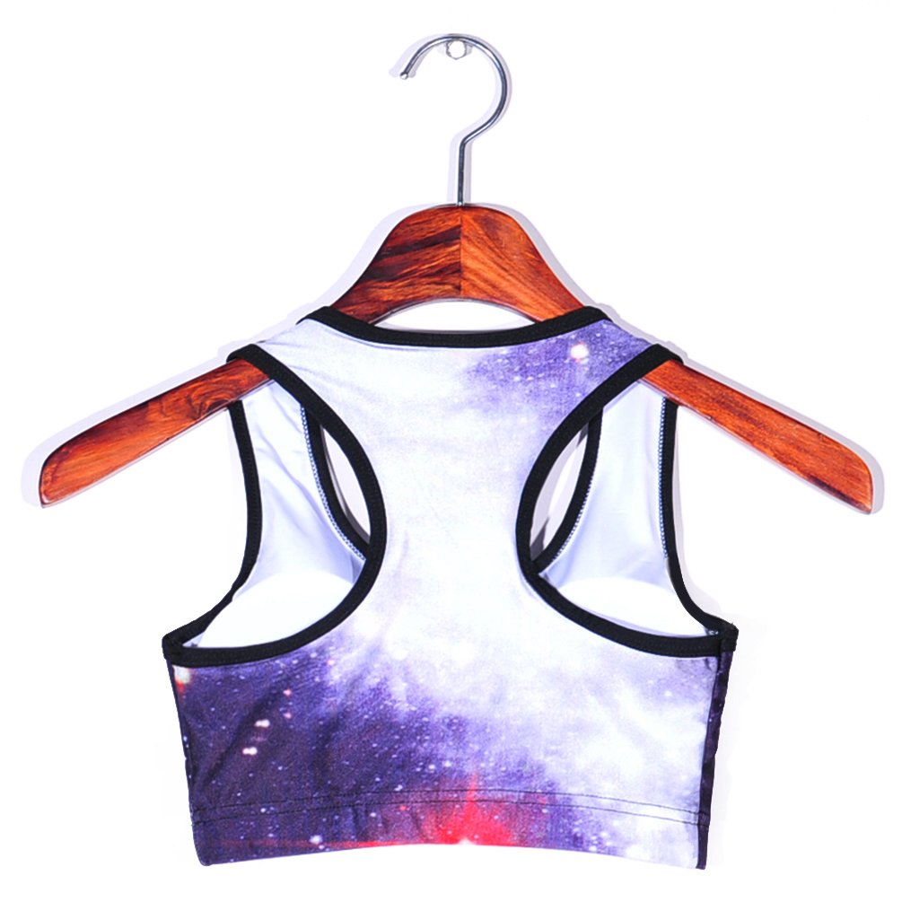 Sister Amy Women's Aerobics Gym Dance Yoga Vest Printed Sports Bra Top Vest