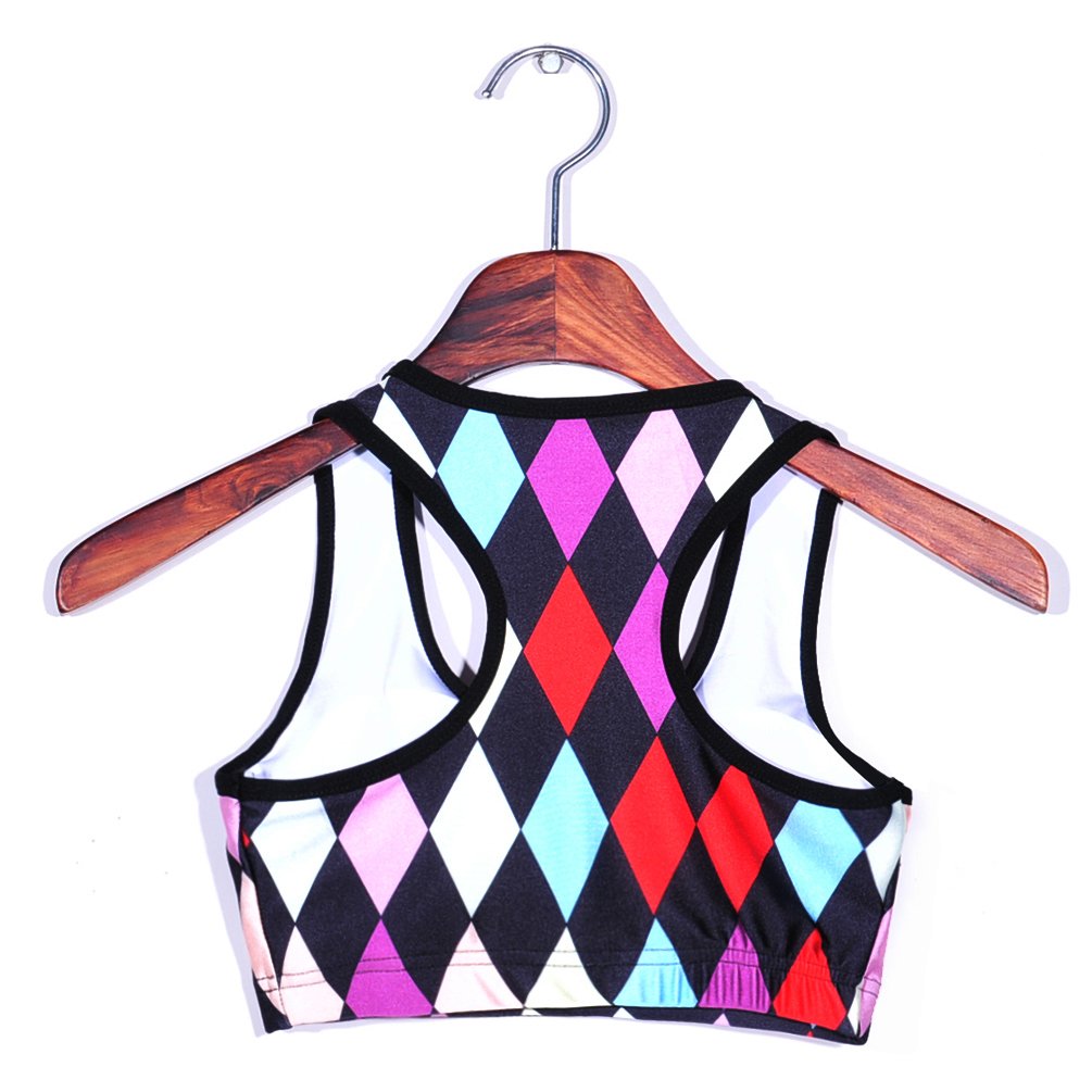 Sister Amy Women's Aerobics Gym Dance Yoga Vest Printed Sports Bra Top Vest