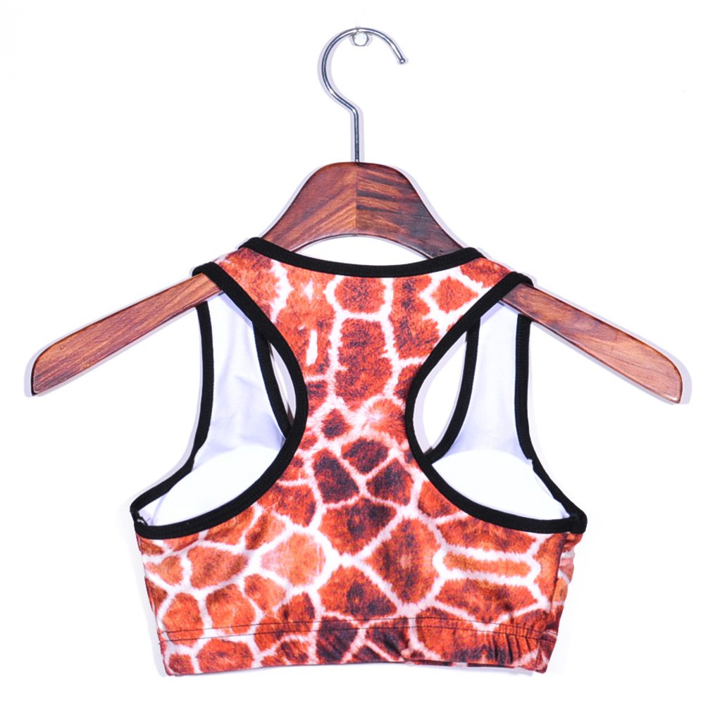 Sister Amy Women's Aerobics Gym Dance Yoga Vest Printed Sports Bra Top Vest