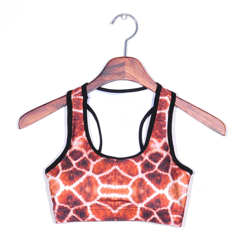 Sister Amy Women's Aerobics Gym Dance Yoga Vest Printed Sports Bra Top Vest