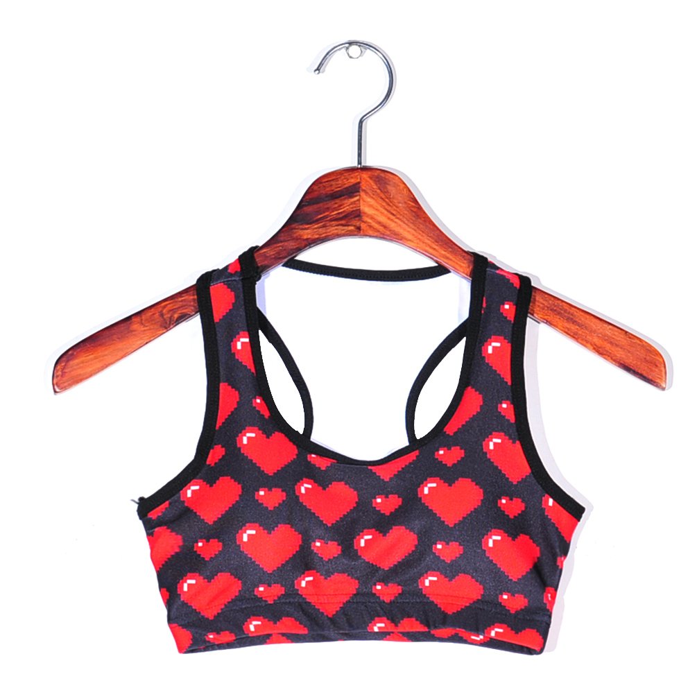 Sister Amy Women's Aerobics Gym Dance Yoga Vest Printed Sports Bra Top Vest