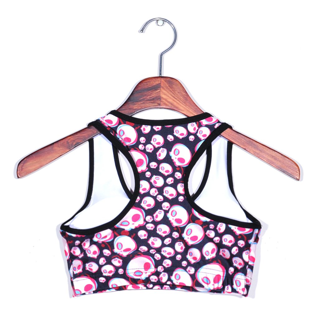 Sister Amy Women's Aerobics Gym Dance Yoga Vest Printed Sports Bra Top Vest