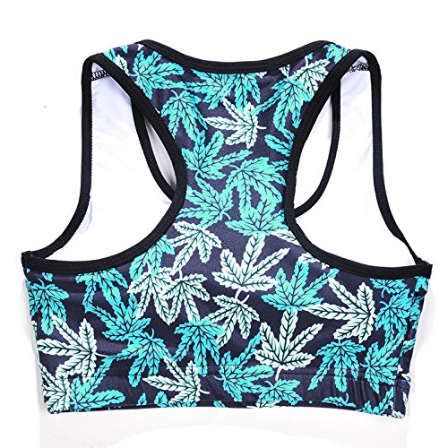 Sister Amy Women's Aerobics Gym Dance Yoga Vest Printed Sports Bra Top Vest