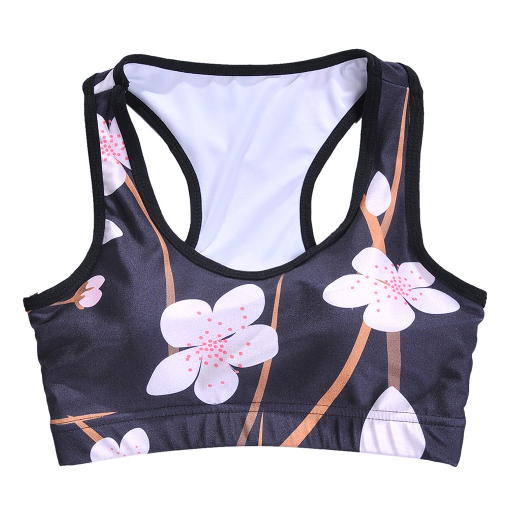 Sister Amy Women's Aerobics Gym Dance Yoga Vest Printed Sports Bra Top Vest