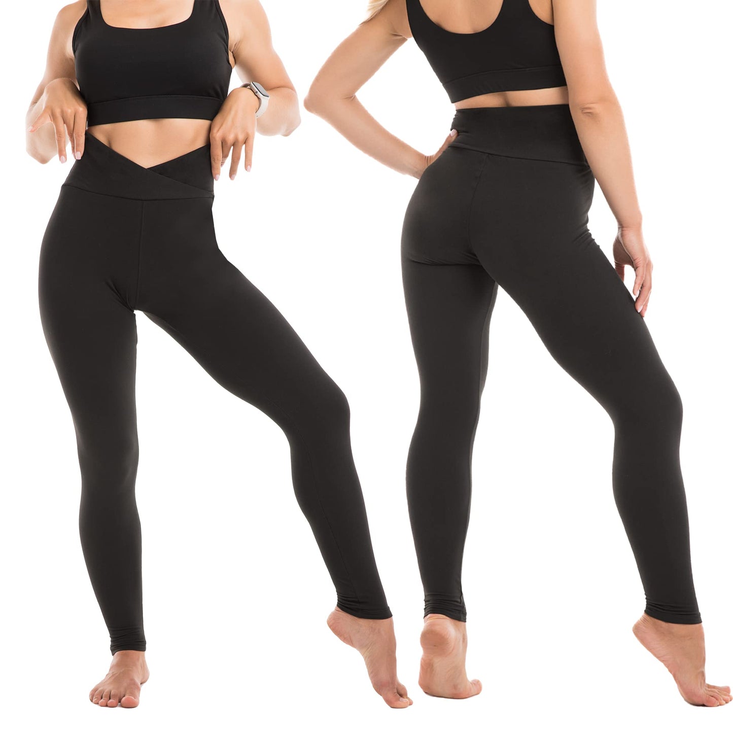 SINOPHANT High Waisted Leggings for Women - Full Length Capri Buttery Soft Yoga Pants for Workout Athletic