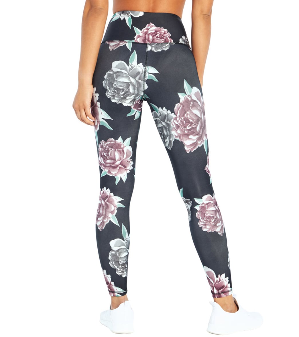 Marika Astrid Reversible Legging Blk Peony Mix/Blk Brush Strokes