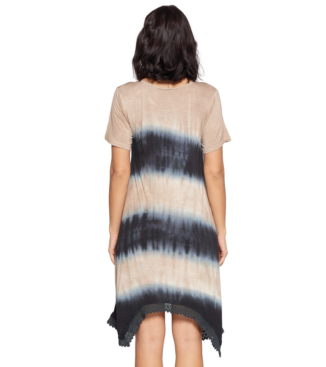 Yak & Yeti Dress Tie Dye With Front Pockets Mocha