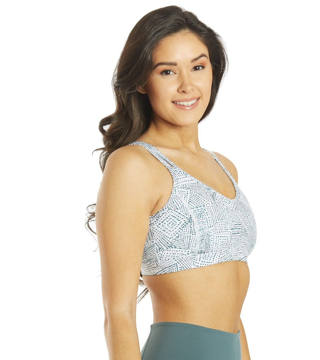 Everyday Yoga Radiant Tribe Strappy Back Sports Bra White Tribal