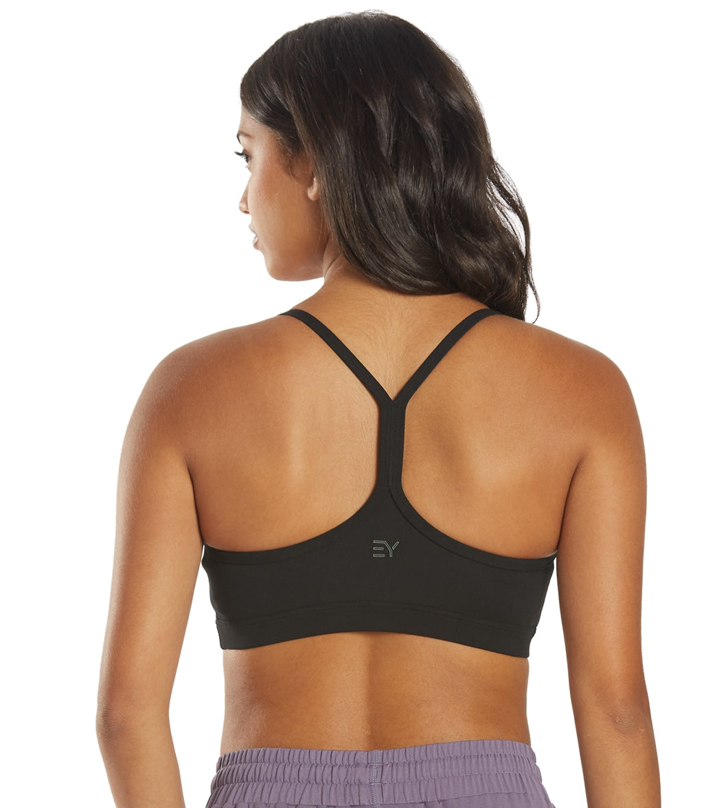 Everyday Yoga Delight Solid Racer Back Sports Bra Black