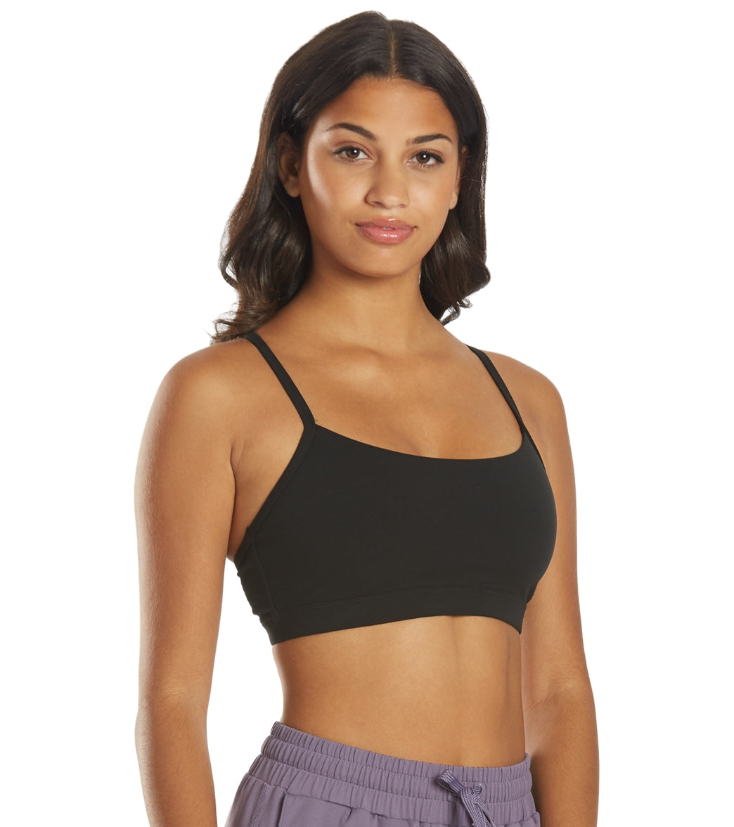 Everyday Yoga Delight Solid Racer Back Sports Bra Black