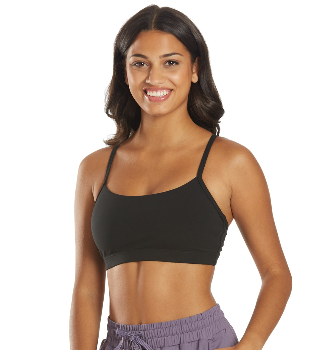 Everyday Yoga Delight Solid Racer Back Sports Bra Black