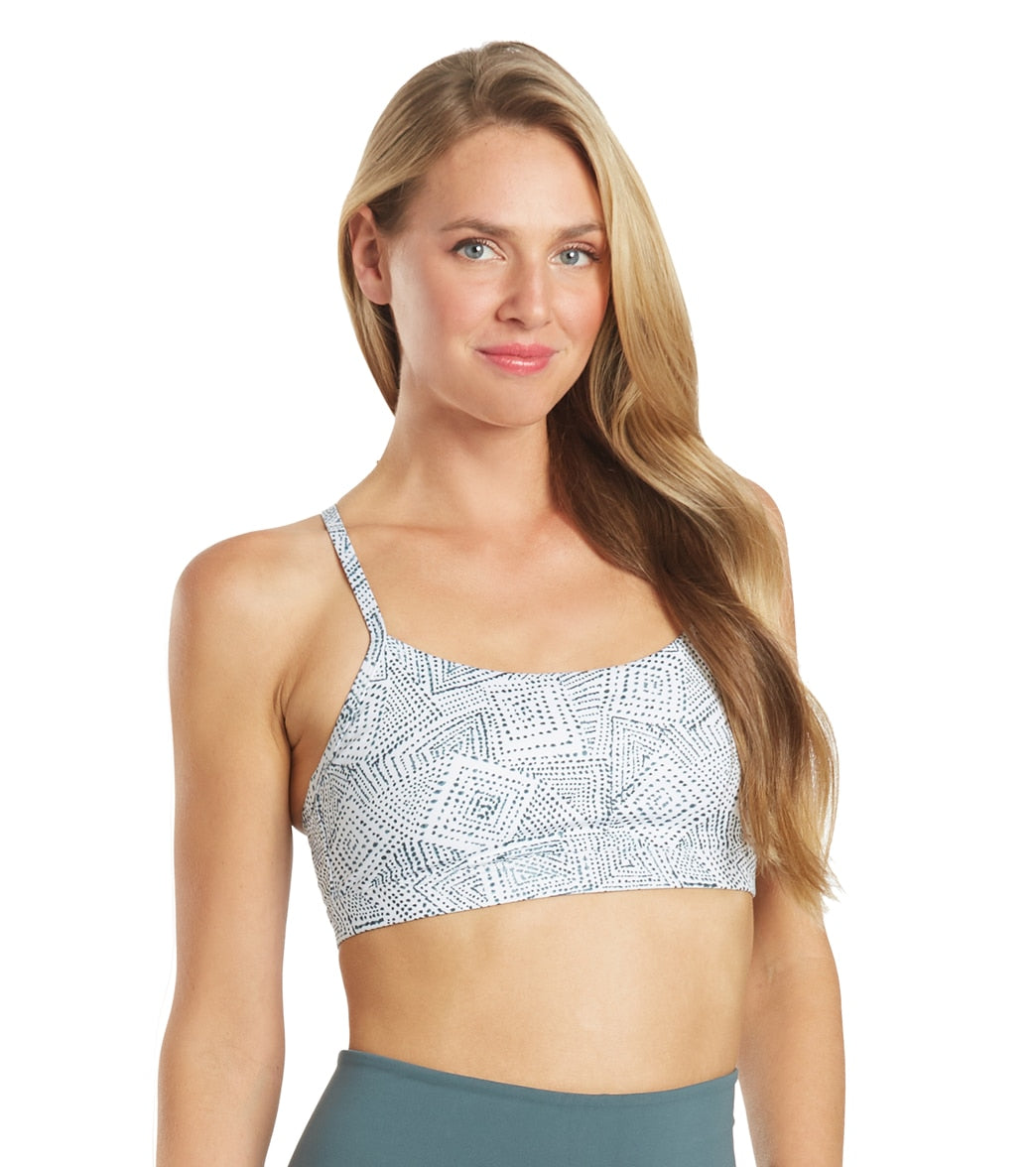 Everyday Yoga Delight Tribe Racer Back Sports Bra White Tribal