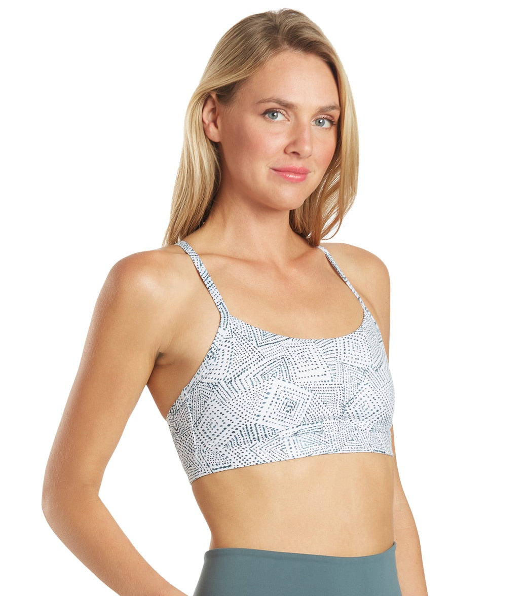 Everyday Yoga Delight Tribe Racer Back Sports Bra White Tribal