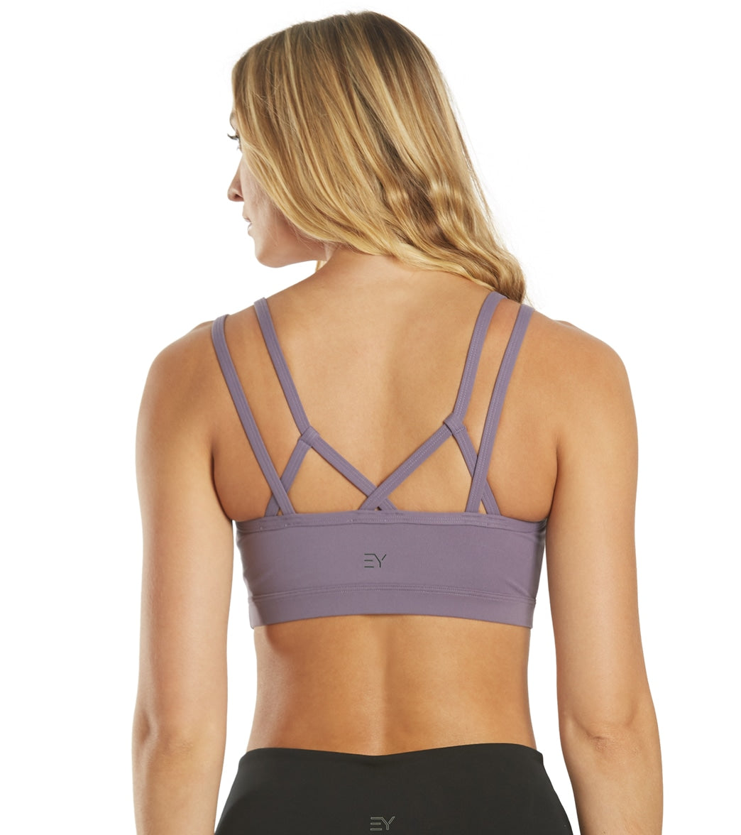 Everyday Yoga Wholesome Solid Sports Bra Purple Taupe