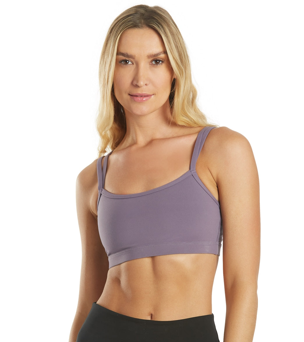 Everyday Yoga Wholesome Solid Sports Bra Purple Taupe