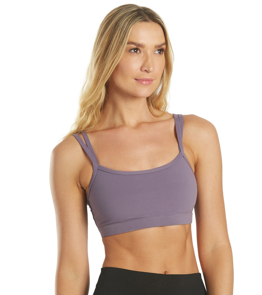 Everyday Yoga Wholesome Solid Sports Bra Purple Taupe