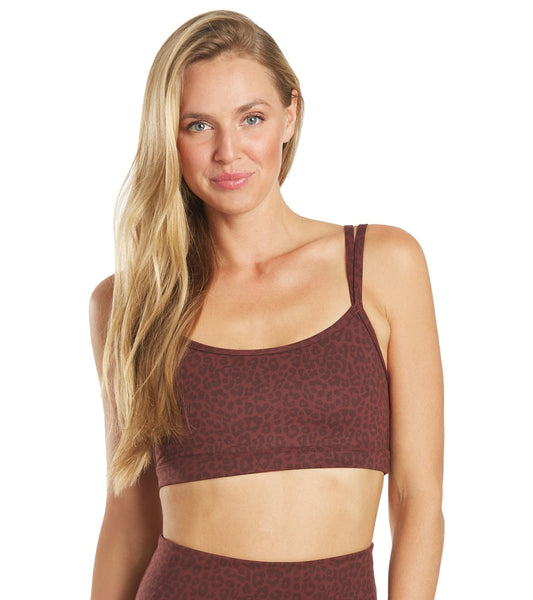 Everyday Yoga Wholesome Cheetah Sports Bra Burgundy Cheetah