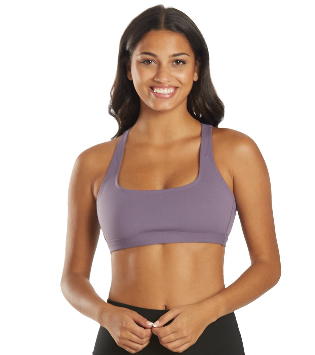 Everyday Yoga Rejoice Solid Sports Bra Purple Taupe