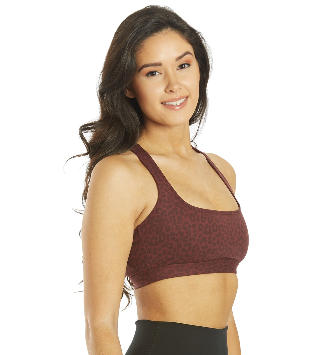 Everyday Yoga Rejoice Cheetah Sports Bra Burgundy Cheetah