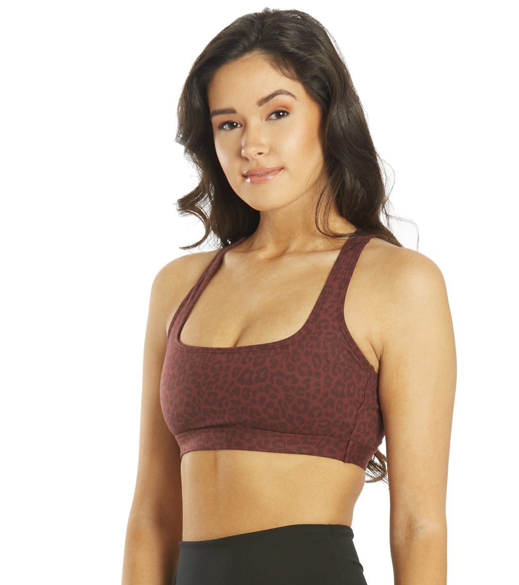 Everyday Yoga Rejoice Cheetah Sports Bra Burgundy Cheetah