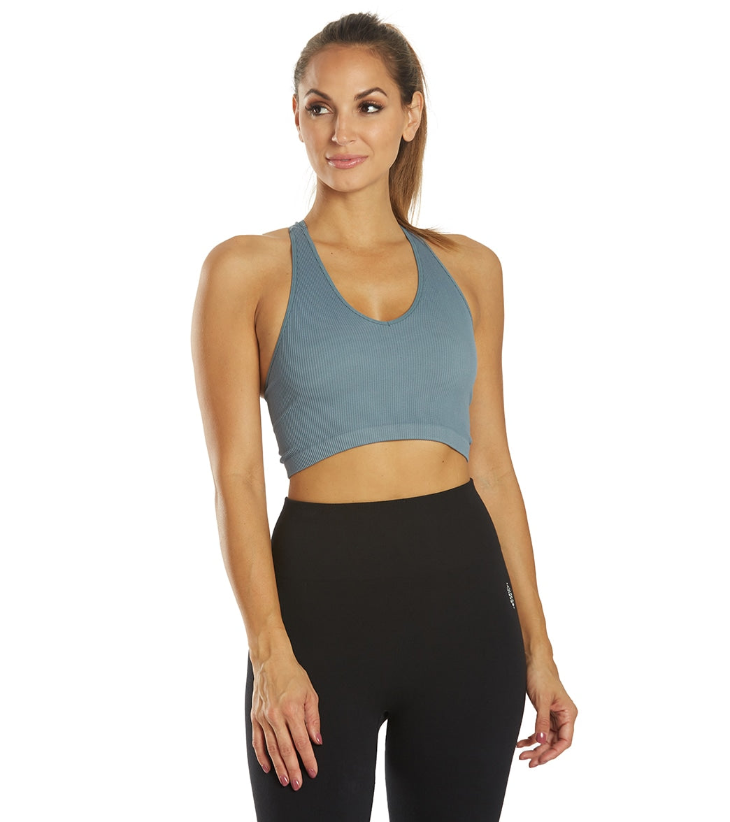 Free People Free Throw Yoga Crop Apres Blue