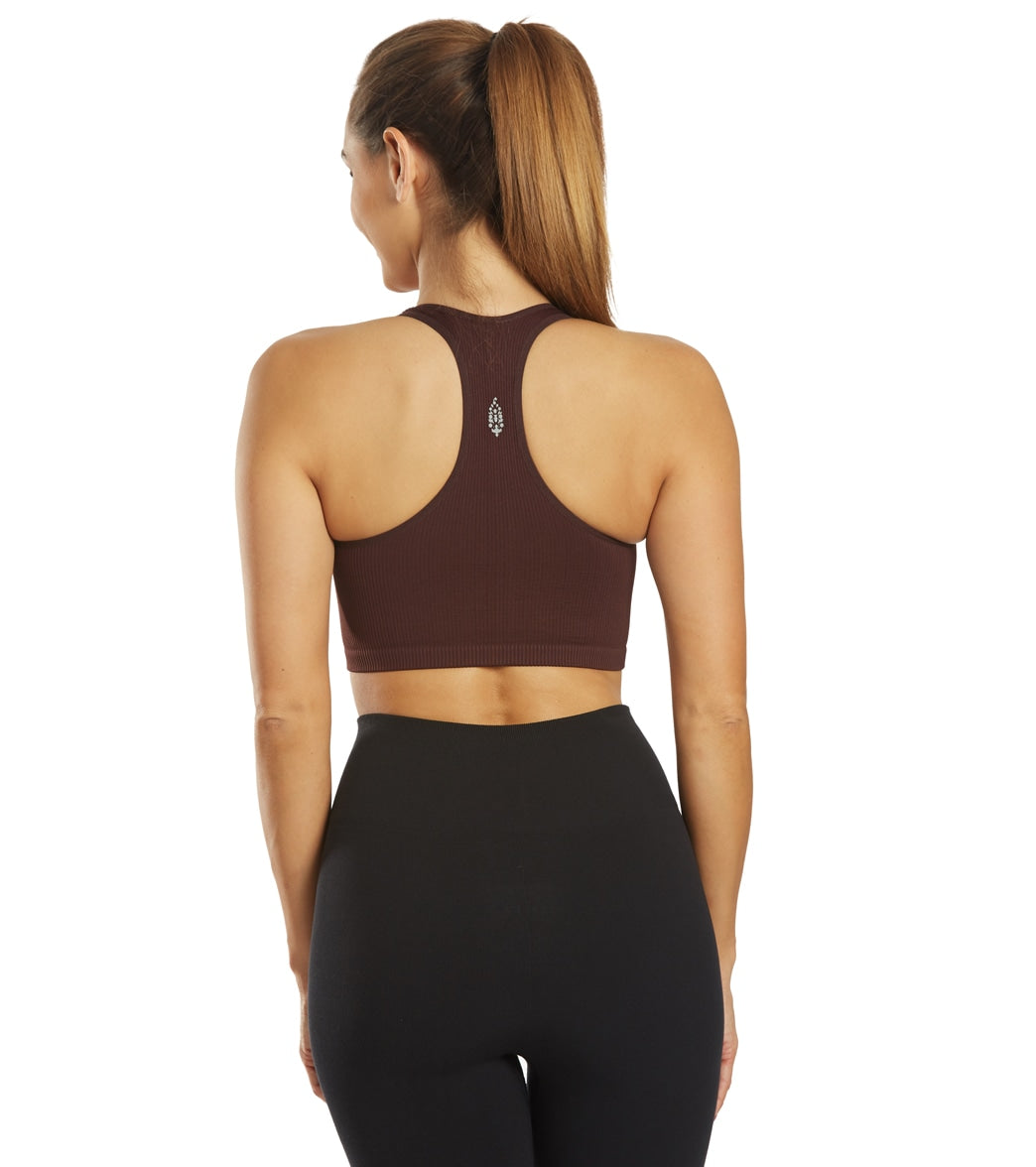 Free People Free Throw Yoga Crop Black Raisin