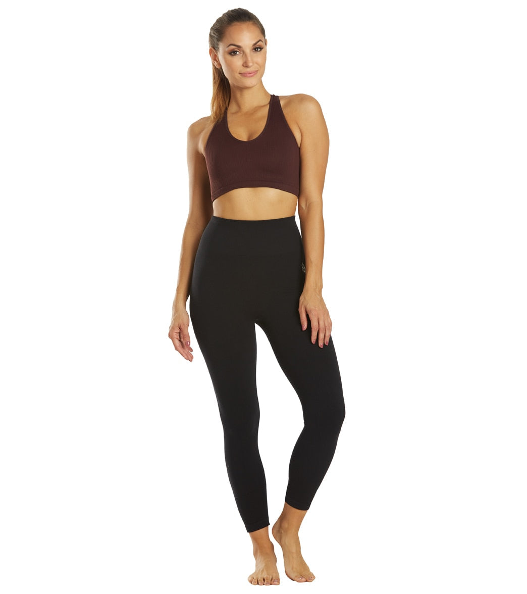 Free People Free Throw Yoga Crop Black Raisin