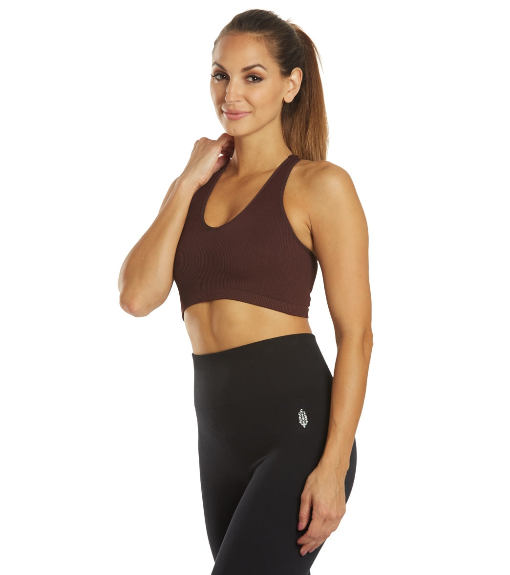 Free People Free Throw Yoga Crop Black Raisin