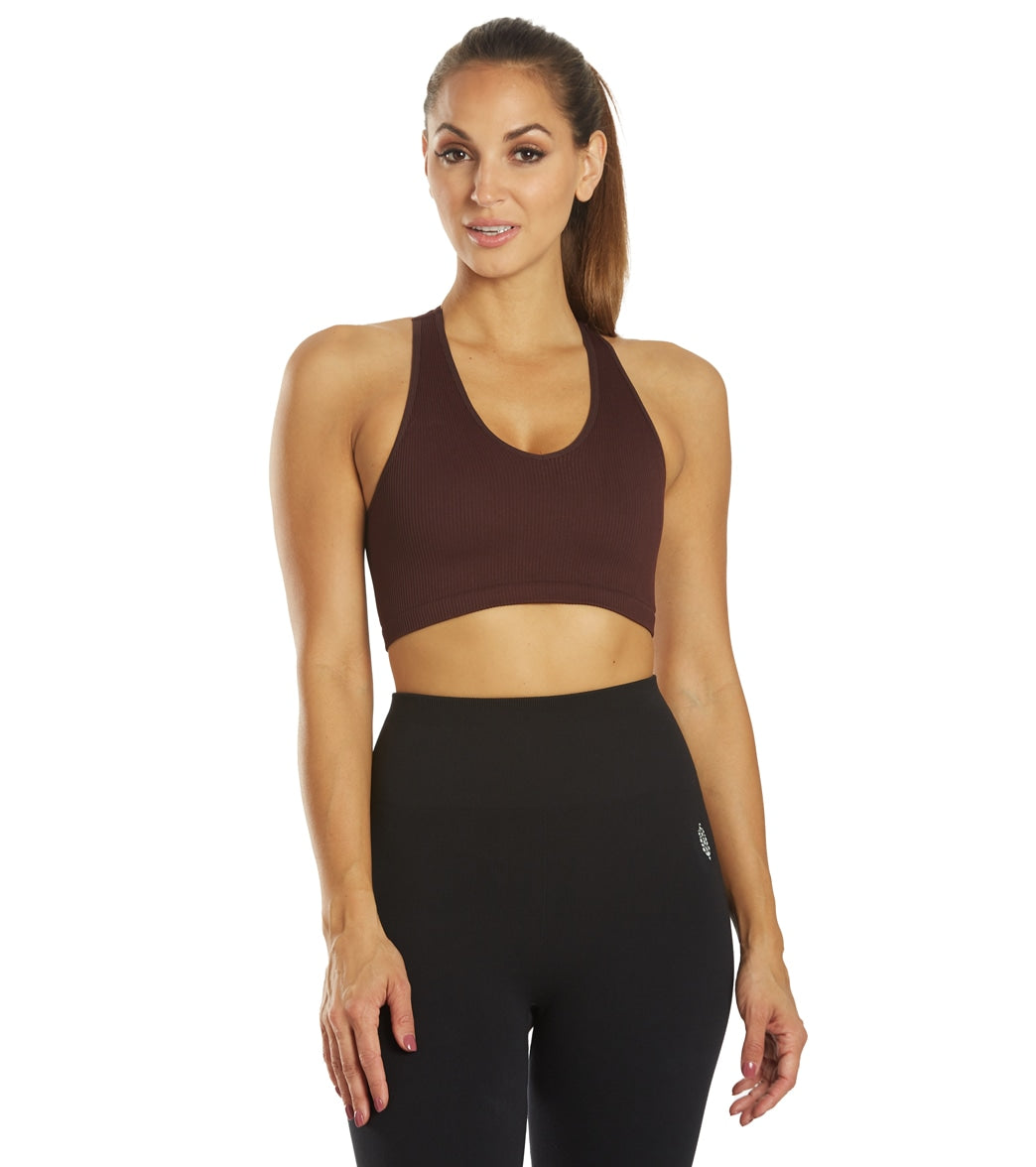 Free People Free Throw Yoga Crop Black Raisin