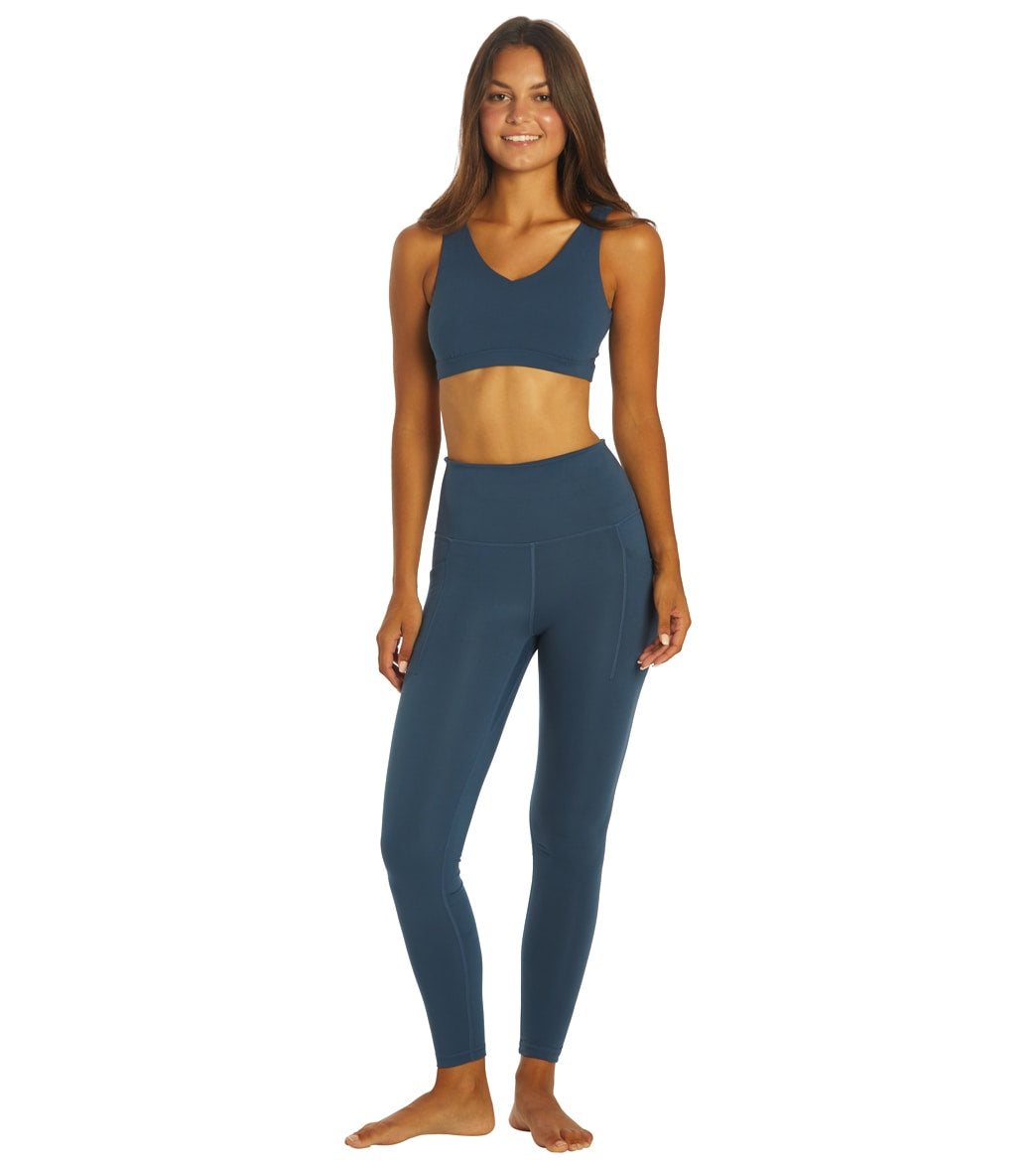 Everyday Yoga Uphold Solid High Waisted 7/8 Leggings With Pockets 25" True Navy