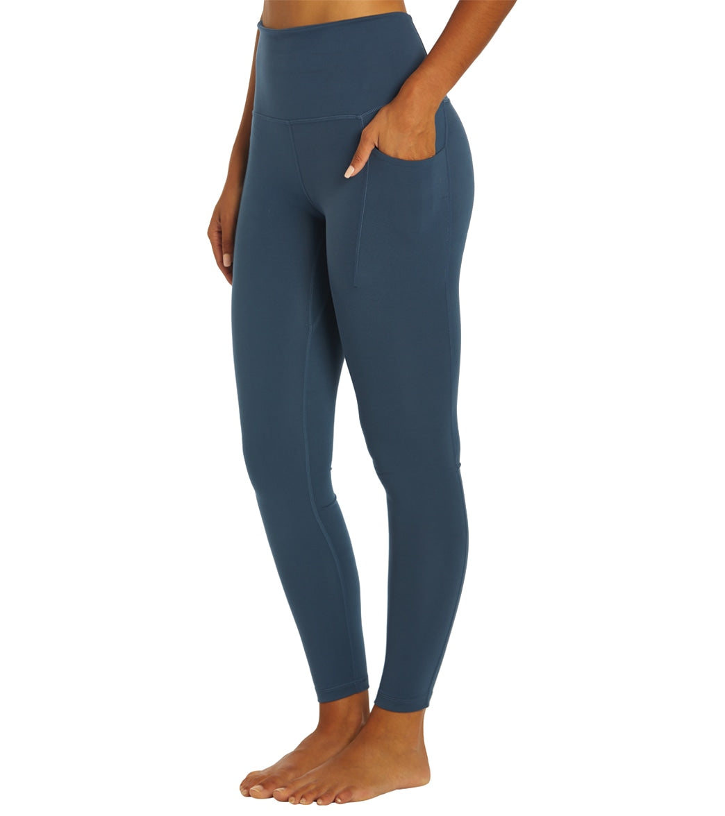 Everyday Yoga Uphold Solid High Waisted 7/8 Leggings With Pockets 25" True Navy