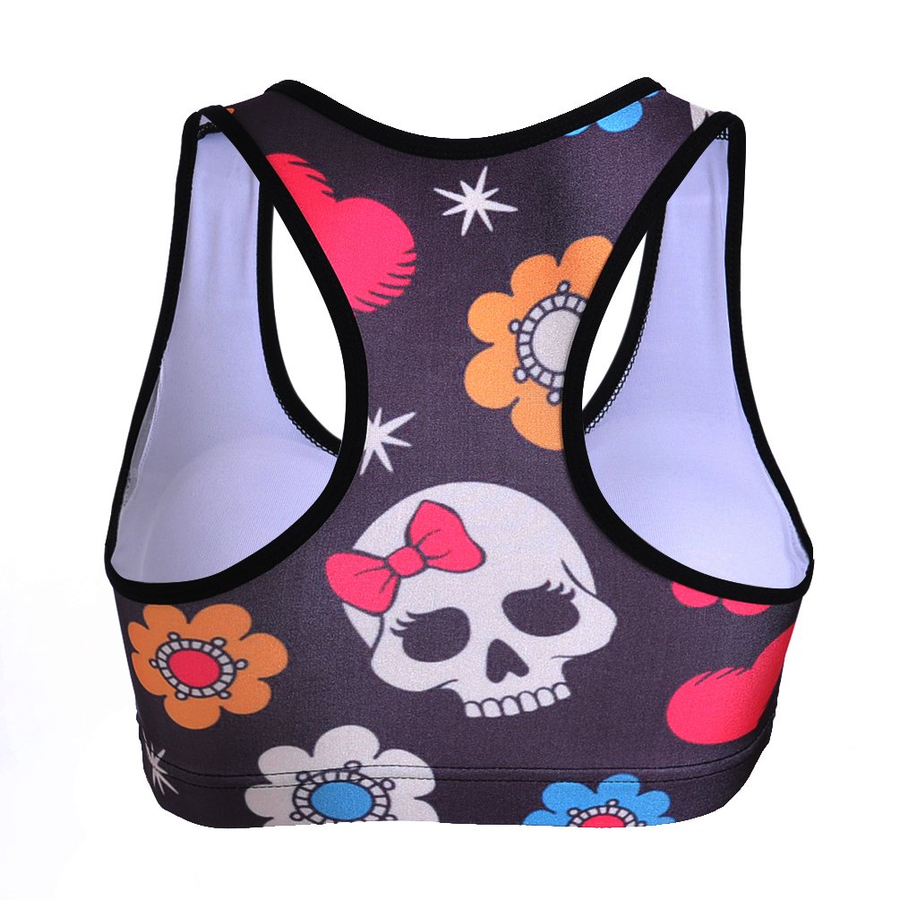 Sister Amy Women's Aerobics Gym Dance Yoga Vest Printed Sports Bra Top Vest