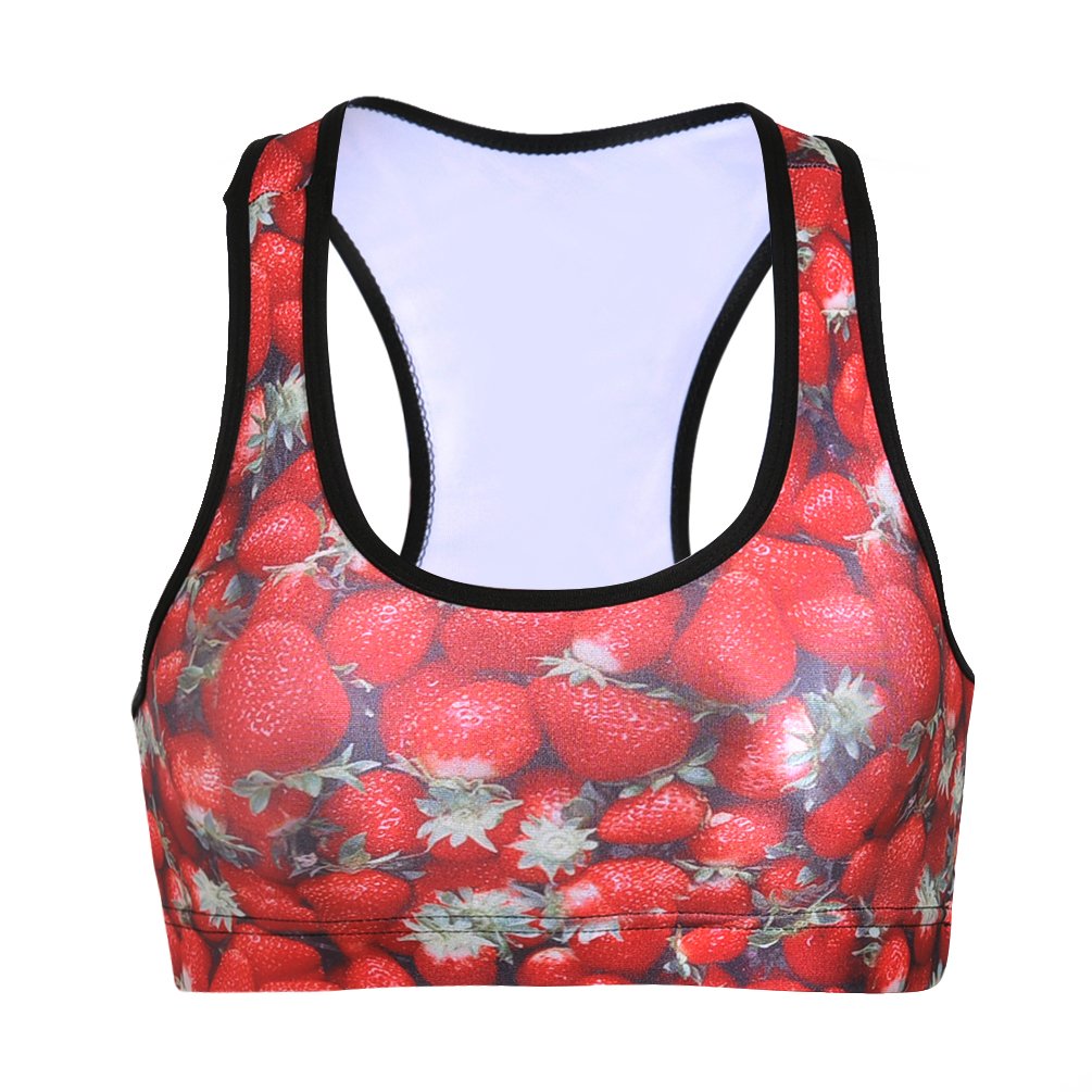 Sister Amy Women's Aerobics Gym Dance Yoga Vest Printed Sports Bra Top Vest