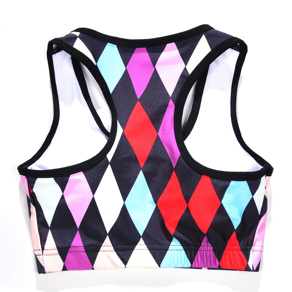 Sister Amy Women's Aerobics Gym Dance Yoga Vest Printed Sports Bra Top Vest