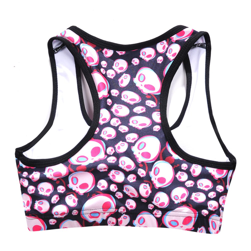 Sister Amy Women's Aerobics Gym Dance Yoga Vest Printed Sports Bra Top Vest