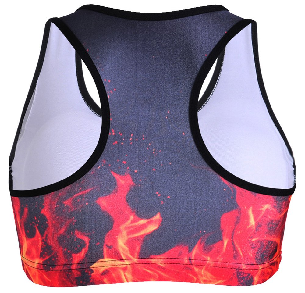 Sister Amy Women's Aerobics Gym Dance Yoga Vest Printed Sports Bra Top Vest