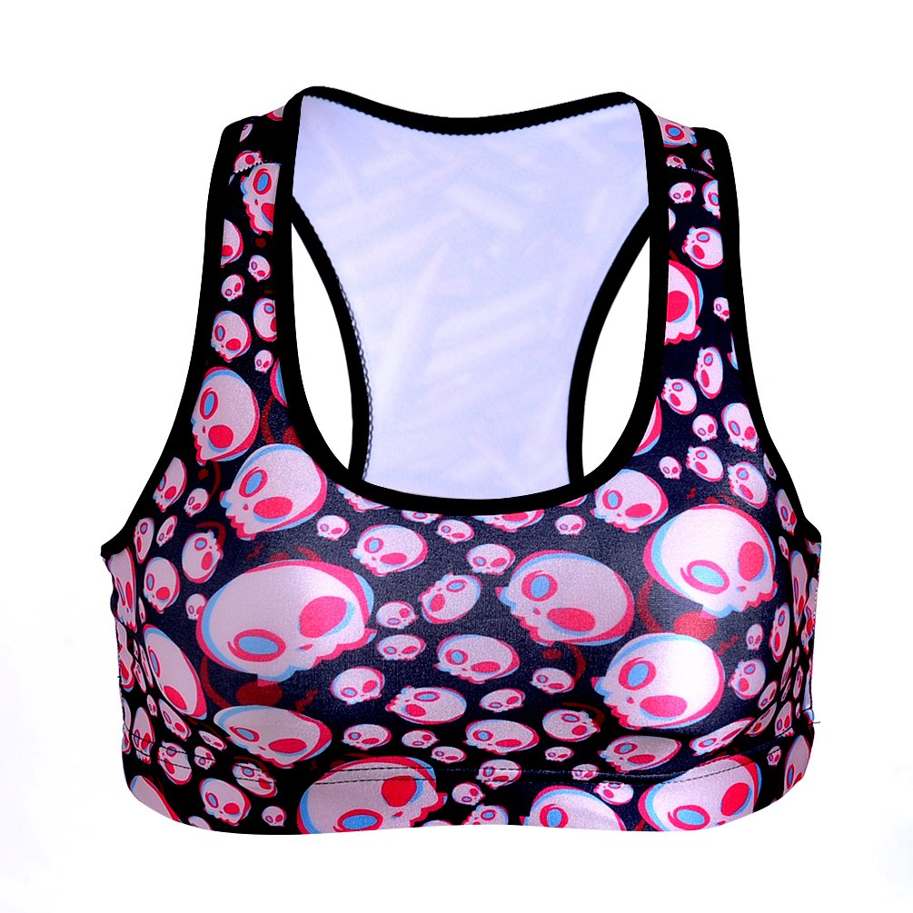 Sister Amy Women's Aerobics Gym Dance Yoga Vest Printed Sports Bra Top Vest