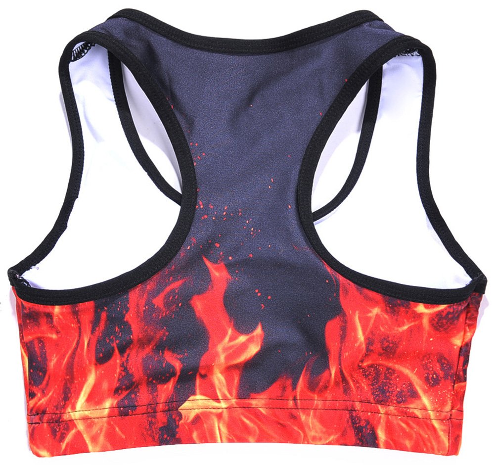 Sister Amy Women's Aerobics Gym Dance Yoga Vest Printed Sports Bra Top Vest